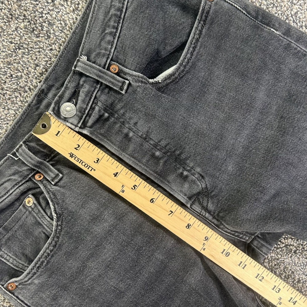 Levis 501XX‎ Selvedge Denim Skinny Jeans Distressed Hem Dark Grey Womens 29x22 - Picture 12 of 15